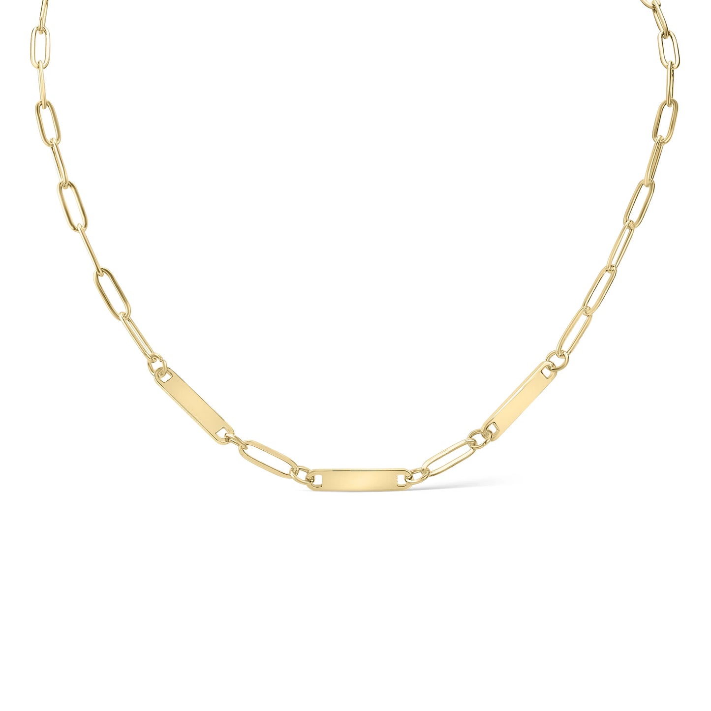 Paperclip Chain Mini Bar Necklace