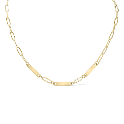 Paperclip Chain Mini Bar Necklace