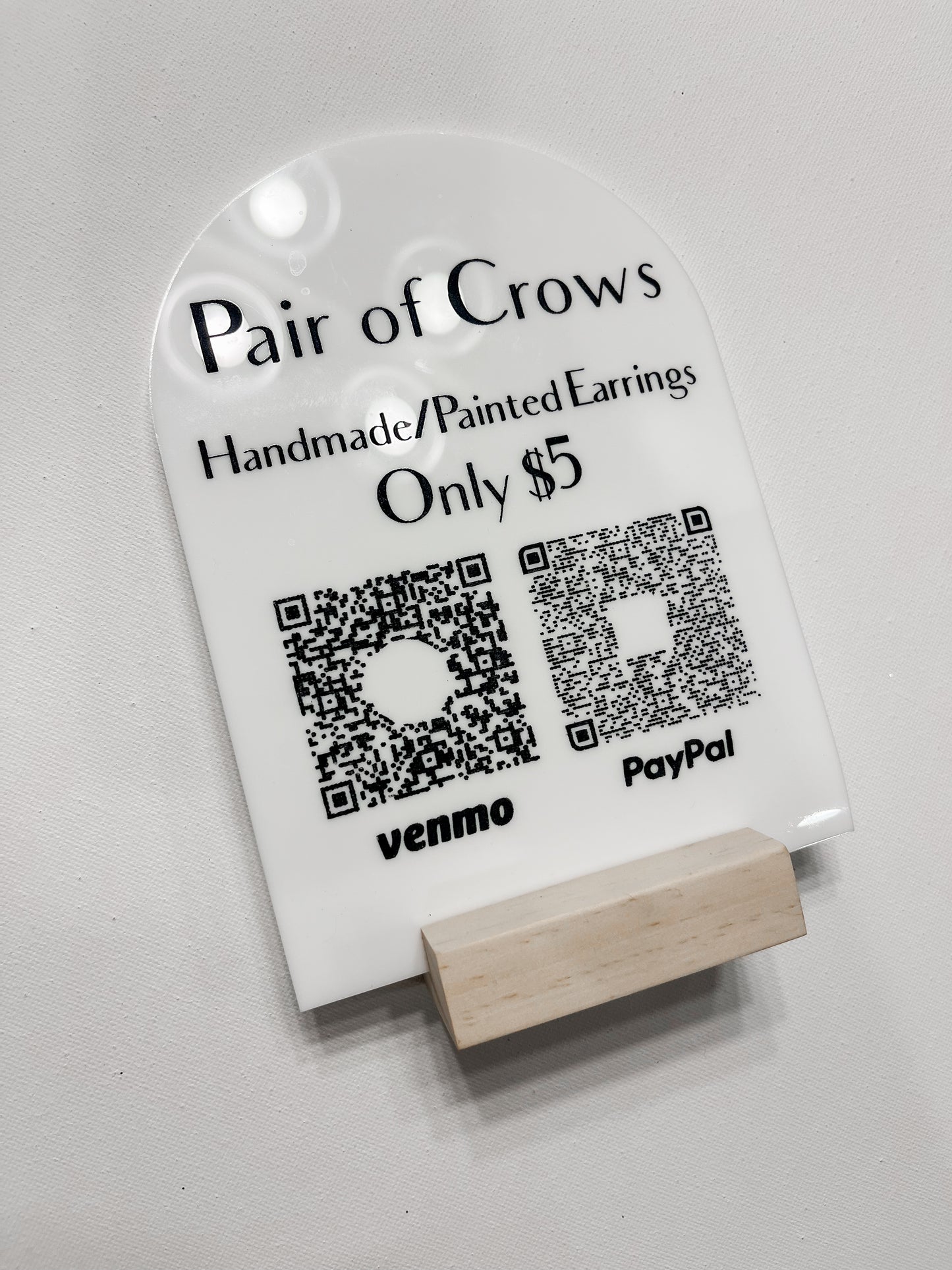 Small Acrylic QR Sign