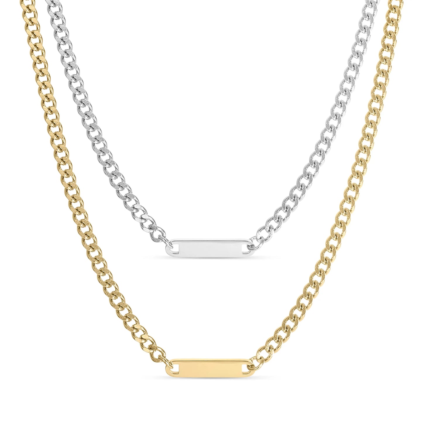 Curb Chain Mini Bar Necklace