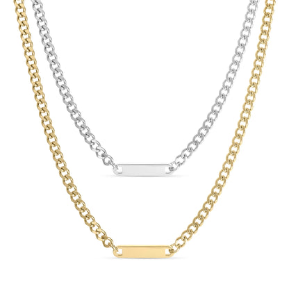 Curb Chain Mini Bar Necklace