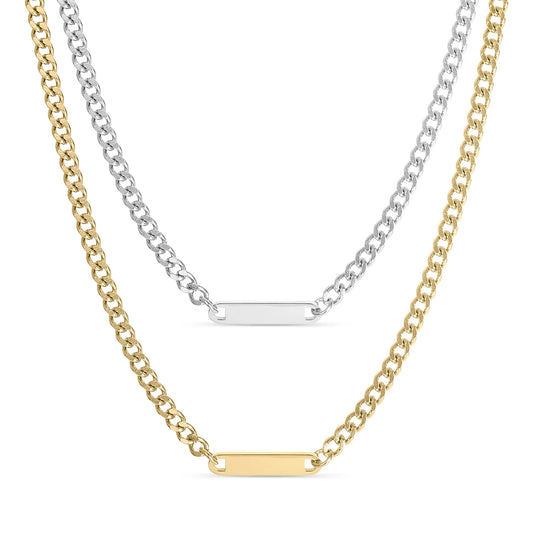 Curb Chain Mini Bar Necklace